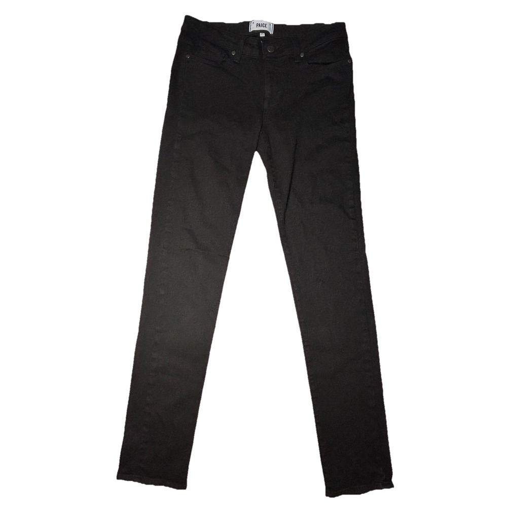 PAIGE Skyline Skinny Jeans Womens 29 Black Stretch Denim Mid Rise USA